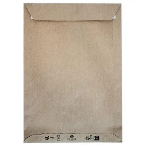 250 Pochettes kraft brun C4 229x324 mm fen50x100mm 80g ferm. siliconée