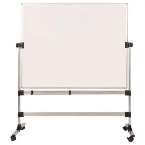 Tableau blanc &eacute;maill&eacute; pivotant 90 x 120 cm 