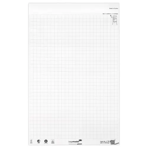 5 Blocs de papier pour chevalet - 5 x 20 feuilles quadrill&eacute;es - LEGAMASTER 
