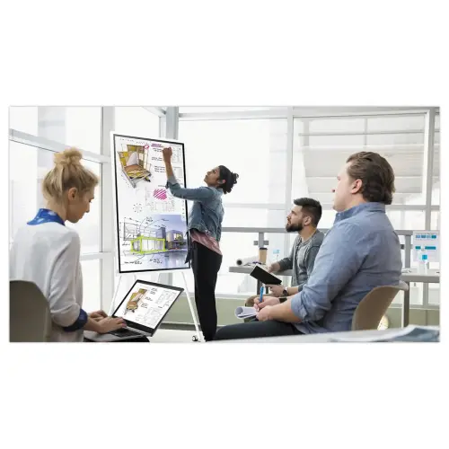 Ecran Flip 55" Samsung + support à roulettes Neomounts