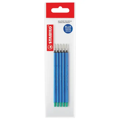 5 Recharges STABILO marathon - bleu