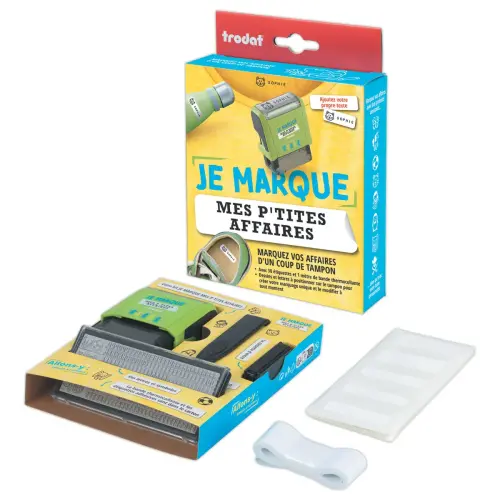 Tampon Je marque mes p'tites affaires Typo TRODAT 