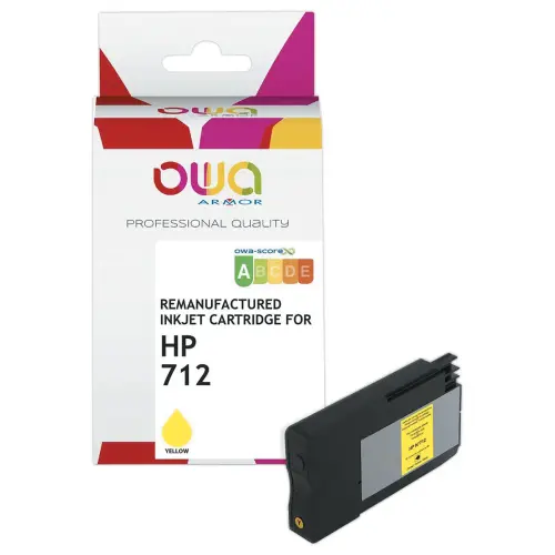 Cartouche jet d'encre K45639OW compatible HP 712 OWA - Jaune