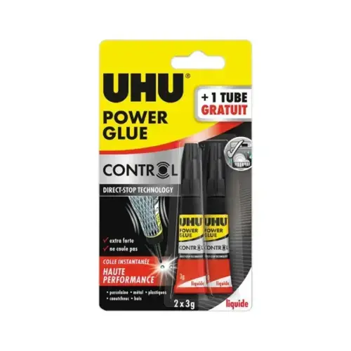 2 tubes de colle liquide super puissante UHU (1 tube offert)