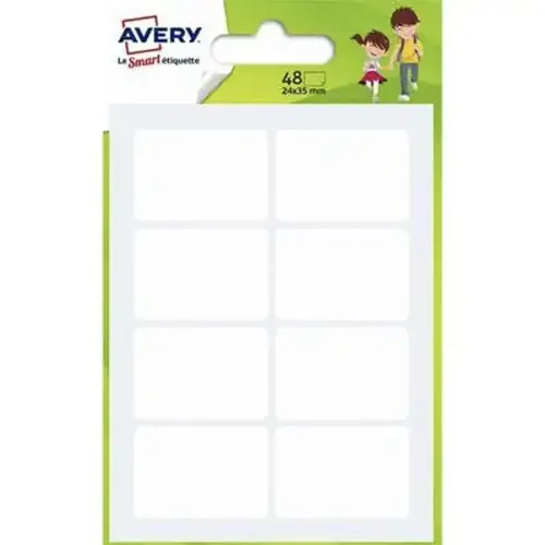 10 paquets de 48 &eacute;tiquettes multi-usage blanches Avery 