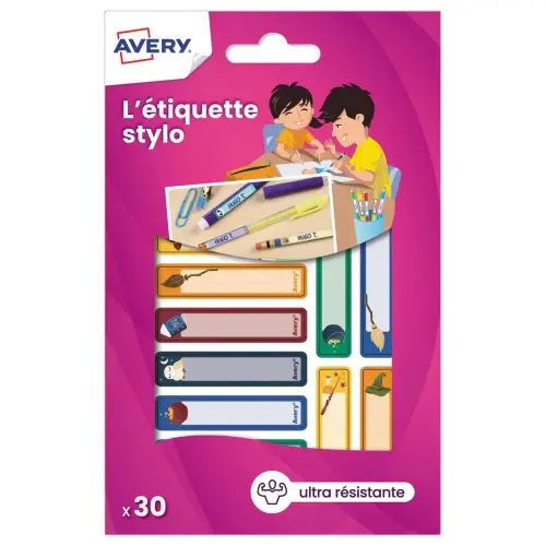 30 30 étiquettes stylos - motifs magie - 50 x 10 mm