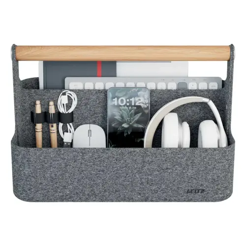 Organiseur de bureau portable - Avec poignée - Gris foncé - Leitz