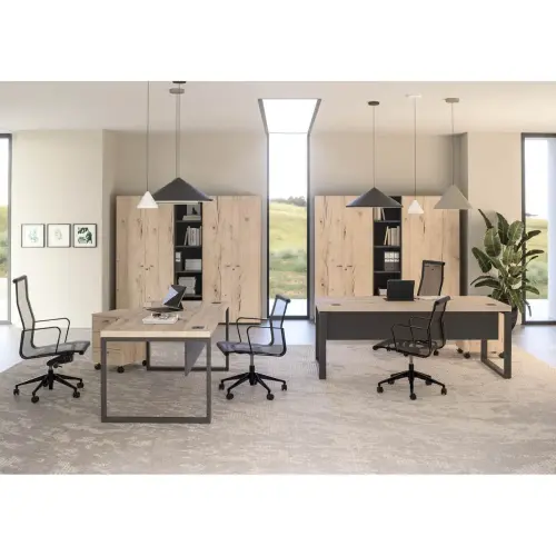 Bureau direction Milan - L180 - Métal et chêne