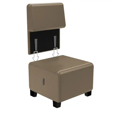 Fauteuil HIZIA - Simili cuir - Taupe - Alba
