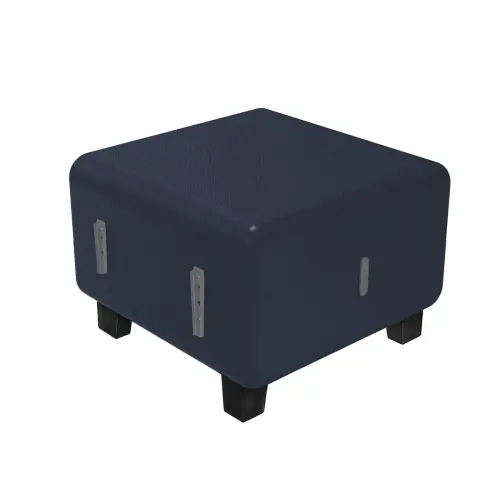 Fauteuil HIZIA - Simili cuir - Bleu fonc&eacute; - Alba 