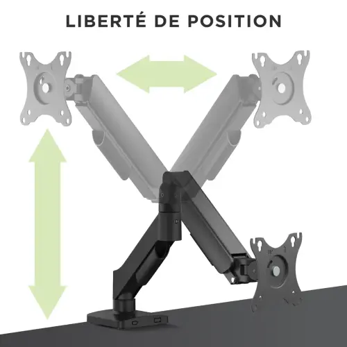Bras porte-écran ERGO LINE - Noir - T'nB