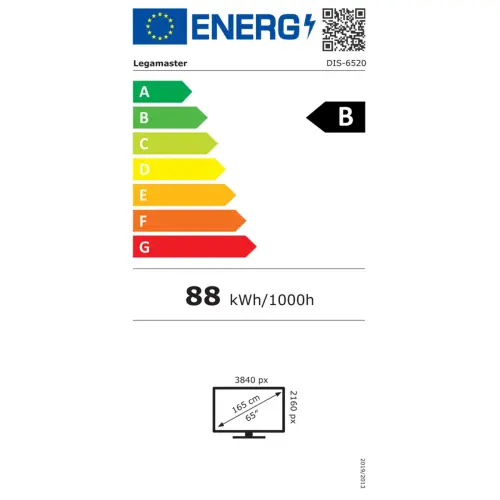 Écran d'affichage 4K - 65 pouces - Legamaster