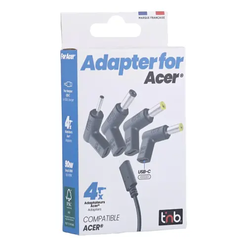 4 embouts chargeurs USB-C - Compatibles ACER - T'nB