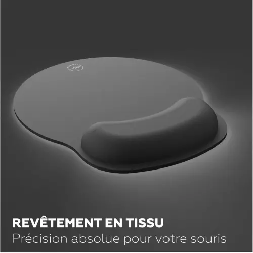 Tapis de souris avec repose-poignet - Ergonomique - Noir - Mobility Lab