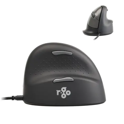 Souris ergonomique - Droitier - Filaire - Noir - R-Go 
