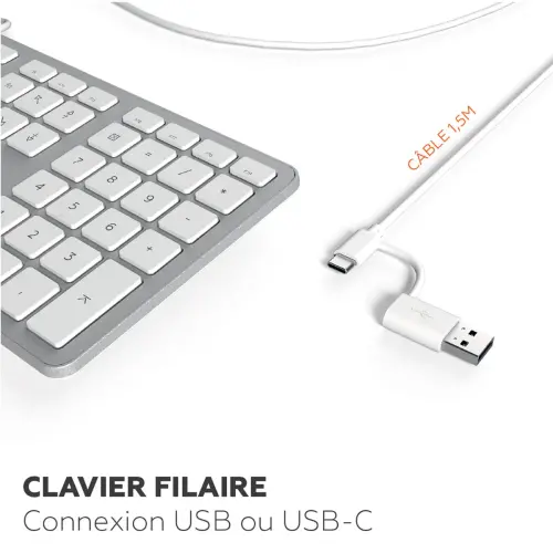 Clavier filaire - Blanc - Mobility Lab