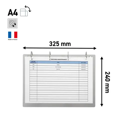 Classeur d&rsquo;affichage - 4 anneaux - Aluminium - Djois 