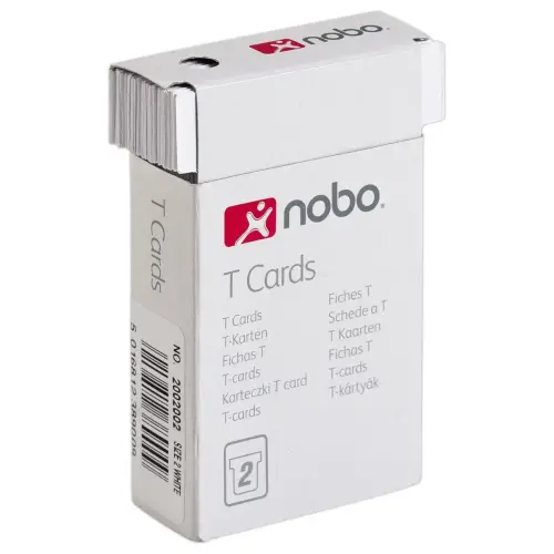 100 Fiches T pour planning - Taille 2 - Blanc - Nobo