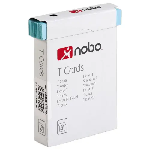100 Fiches T pour planning - Taille 3 - Bleu clair - Nobo