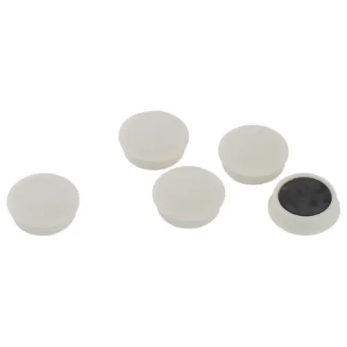 5 Aimants de bureau ronds 27 mm blancs 