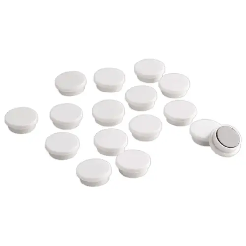 16 Aimants ronds - diam&egrave;tre 9 mm - Blanc 
