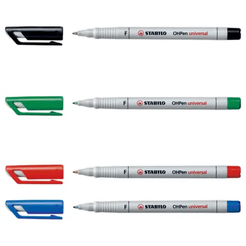 4 Marqueurs OHPen fin 0,7 - Coloris assortis - STABILO