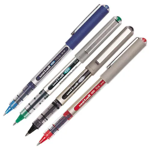 Stylo roller pointe métal Eye 157 - Écriture moyenne - Rouge - UNI-BALL