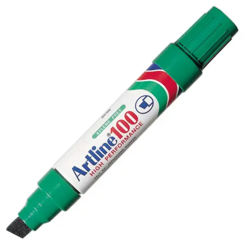 Marqueur permanent -Pointe biseautée 12 mm vert - ARTLINE