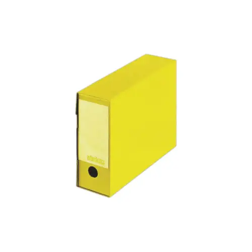 10 Boîtes à archives en polypropylène - Jaune - Dos 10 cm - EXTENDOS