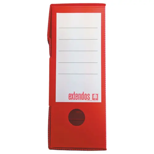 10 Boîtes à archives en polypropylène - Rouge - Dos 10 cm - EXTENDOS