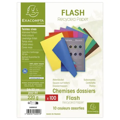 100 Chemises 24x32 cm - 220 g - EXACOMPTA