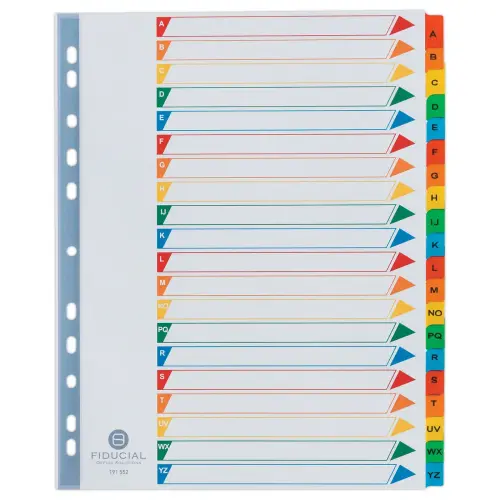 Intercalaires multicolores - Format pochette - 1 jeu de 20 intercalaires - FIDUCIAL