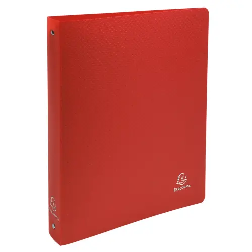 Classeur 4 anneaux semi-rigide - Dos 4 cm - Rouge - EXACOMPTA 
