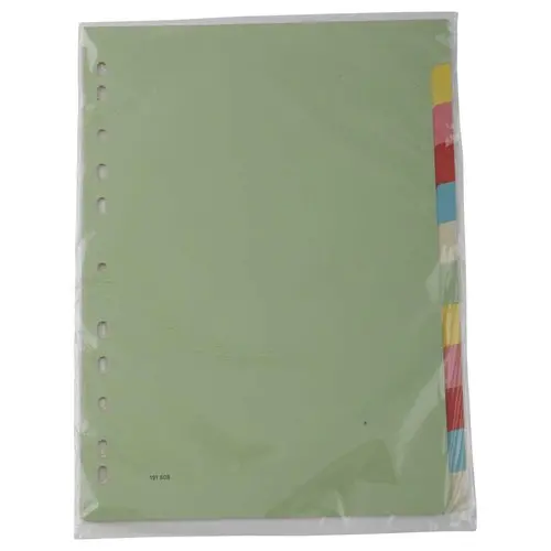 Jeu d'intercalaires carte 2/10E format A4 - 12 touches