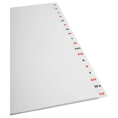 jeu d'intercalaires alphabétiques ELBA - Carte blanche 180 g - A4 - 18 onglets bicolores