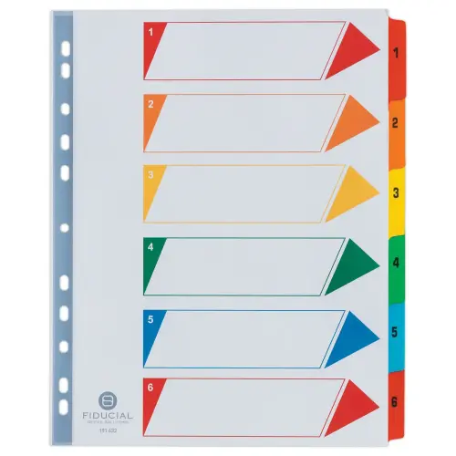 Intercalaires A4 + - 6 touches - FIDUCIAL