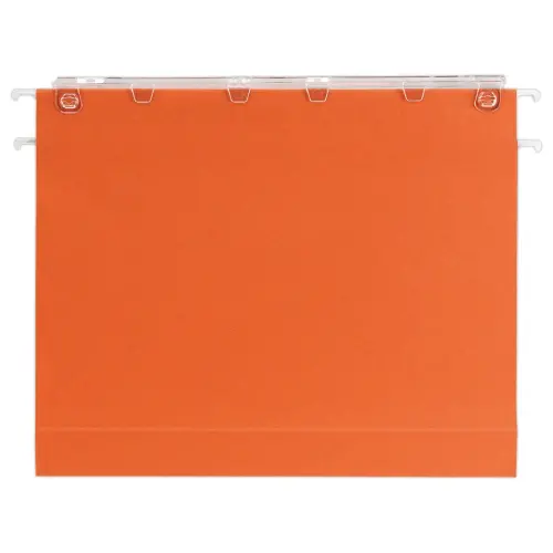 25 Dossiers suspendus pour tiroirs kraft recyclé - Fond 30 mm - Orange