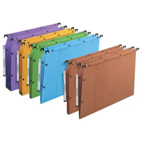 25 Dossiers suspendus pressions - Pour armoires - Fond V - Orange - ELBA 