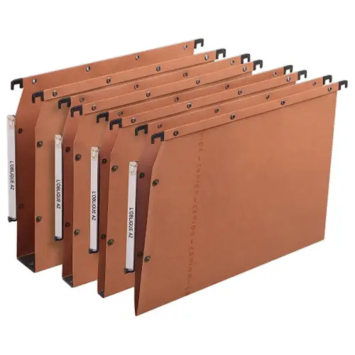 25 Dossiers suspendus pressions - Pour armoires - Fond V - Orange - ELBA 