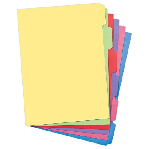 Jeu d'intercalaires multicolores rigide A4 - 6 onglets - OXFORD 