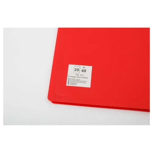 Prot&egrave;ge-documents &eacute;conomique - A4 - 20 pochettes - Rouge 