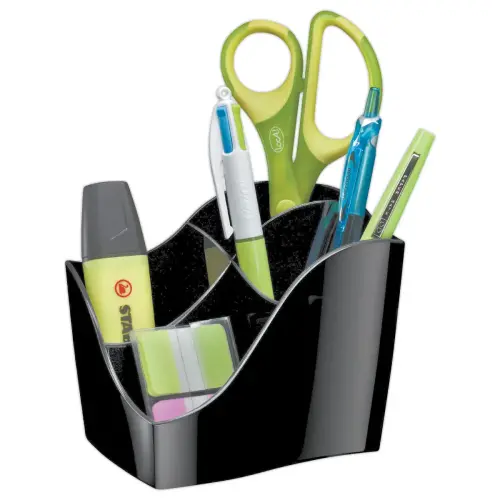 Multipot 4 compartiments Ellypse - Noir recycl&eacute; - CEP 