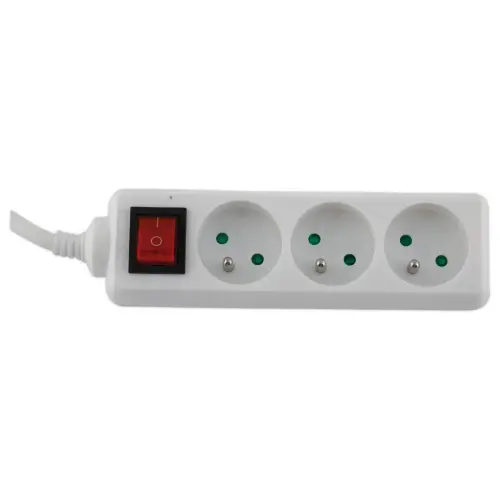 Multiprise 3 prises - Avec interrupteur - C&acirc;ble de 4 m 
