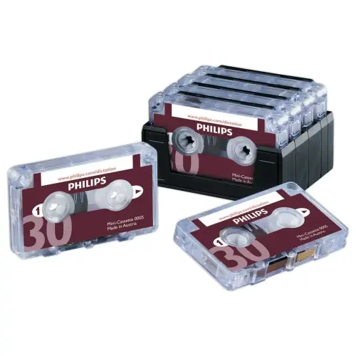 10 Mini-cassettes pour machines &agrave; dicter PHILIPS 