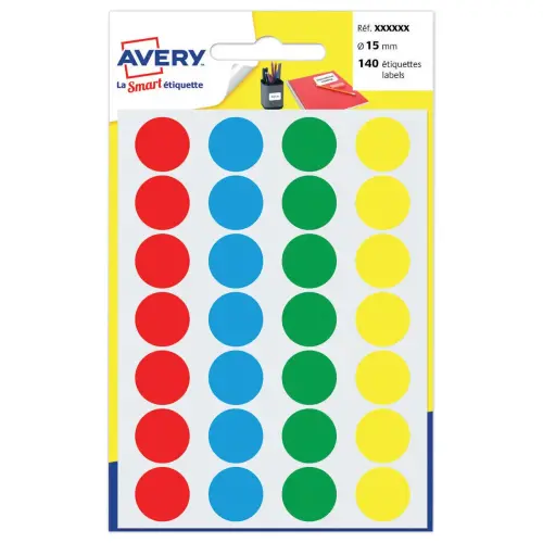 Etui de 144 pastilles adhésives - Ø 15 mm - AVERY