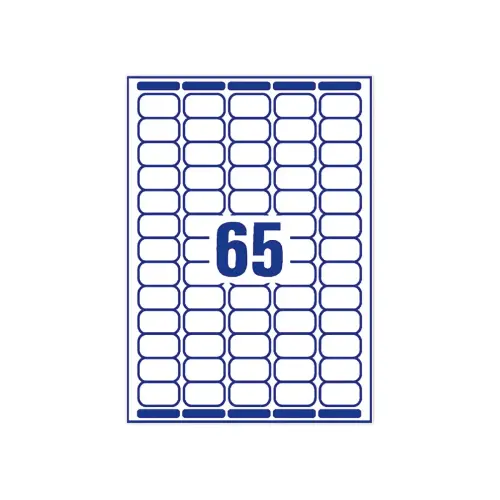 25 planches de 65 étiquettes blanches - 38.1 x 21.2 mm - AVERY