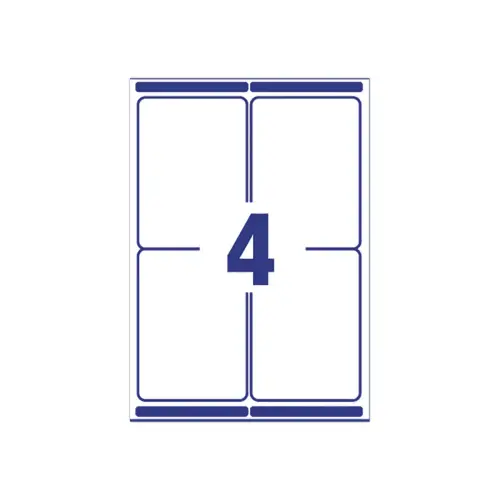 100 planches de 4 étiquettes adresses opaques pour imprimantes laser - 99,1x139mm - AVERY