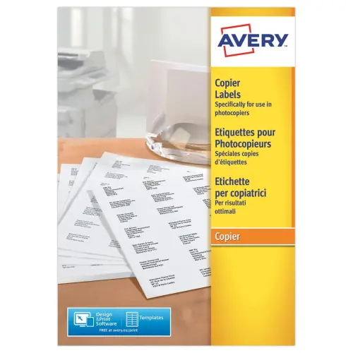 200 planches de 2 étiquettes blanches haute cadence spécial copieurs - AVERY