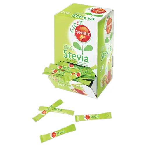 250 Bûchettes d'édulcorant CANDEREL GREEN STEVIA en boîte distributrice