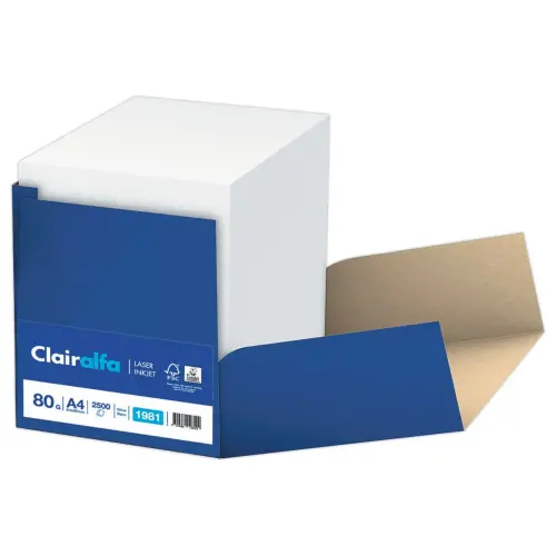 2 500 Feuilles de papier blanc - A4 - 80 g - Clairalfa